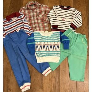 VTG 70s 80s 90s Baby Boy Clothes Lot Healthtex Shirts Pants 2T 3T Oshkosh READ